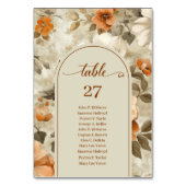 Whimsical Boho Neutral Ivory Sage Floral Wedding テーブルナンバー (正面)