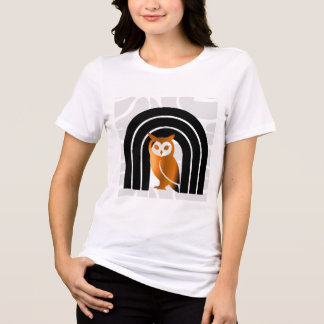 Whimsical Boho Owl & Tropical Monstera Leaf トライブレンドＴシャツ