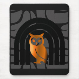 Whimsical Boho Owl & Tropical Monstera Leaf マウスパッド