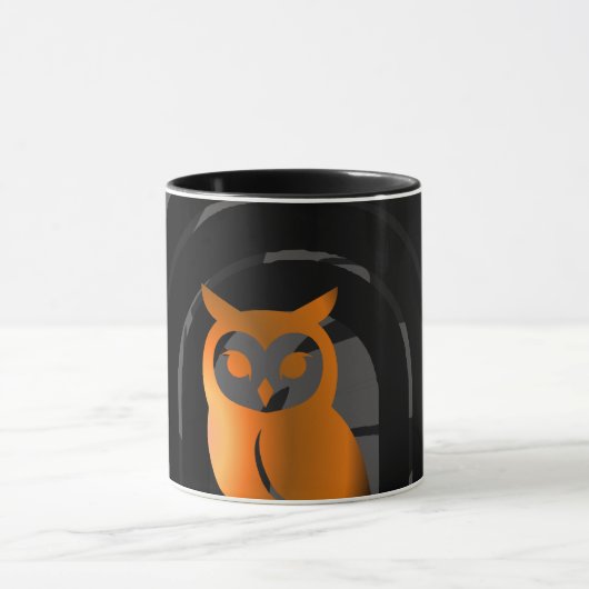 Whimsical Boho Owl & Tropical Monstera Leaf マグカップ (中央)