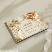 Whimsical Boho Terracotta Beige Olive Wedding Book ゲストブック
