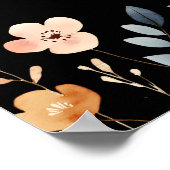 Whimsical Boho Wildflower DIY Wedding Welcome Sign ポスター (角)