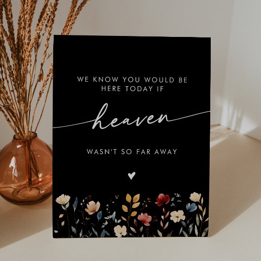 Whimsical Boho Wildflower Heaven Wedding Memorial 台座サイン