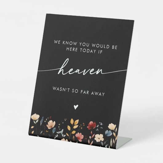 Whimsical Boho Wildflower Heaven Wedding Memorial 台座サイン (正面)