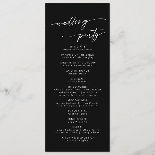 Whimsical Boho Wildflower Tea Length Wedding  プログラム (裏面)