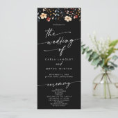 Whimsical Boho Wildflower Tea Length Wedding  プログラム (スタンド正面)