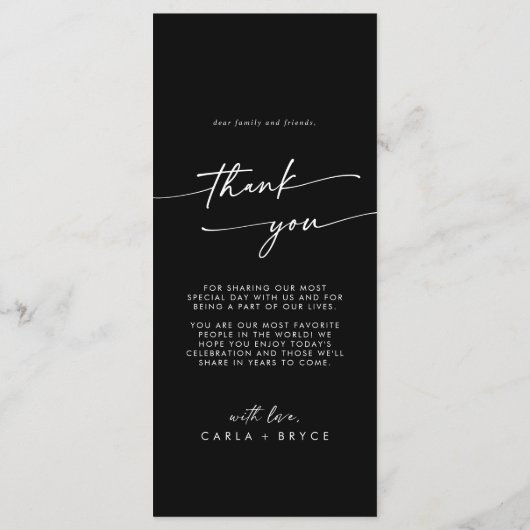 Whimsical Boho Wildflower Thank You and Wedding メニュー (裏面)