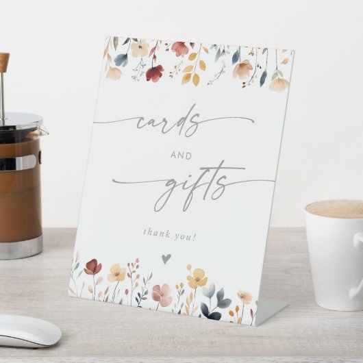 Whimsical Boho Wildflower Wedding Cards and Gifts 台座サイン (インサイチュ)