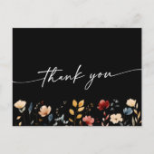 Whimsical Boho Wildflower Wedding Thank You ポストカード (正面)