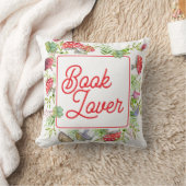 Whimsical Book Lover Mushroom Throw Pillow クッション (ブランケット)