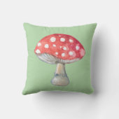 Whimsical Book Lover Mushroom Throw Pillow クッション (裏面)