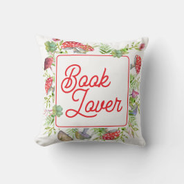 Whimsical Book Lover Mushroom Throw Pillow クッション