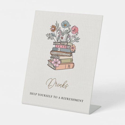 Whimsical Book Theme Baby Shower Drinks Table 台座サイン (正面)