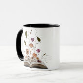 Whimsical Bookish Combo Mug – Aesthetic Kitten マグカップ (正面左)