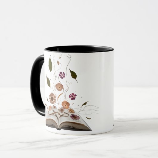 Whimsical Bookish Combo Mug – Aesthetic Kitten マグカップ (正面左)