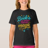 Whimsical “Books Are Magic” Quote T-Shirt for Read Tシャツ (正面)