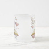 Whimsical Bookworm Kitten Two-Tone Mug – Magical フロストグラスマグカップ (中央)