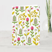 Whimsical Botanical Floral Pattern Blank カード (正面)