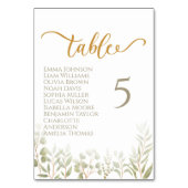 Whimsical Botanical Typography Wedding Table Cards テーブルナンバー (裏面)