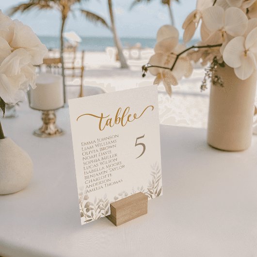 Whimsical Botanical Typography Wedding Table Cards テーブルナンバー