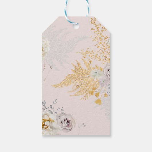  whimsical botanical wreath baby shower ギフトタグ (裏面)