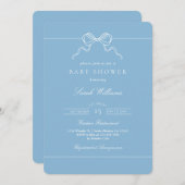 Whimsical Bow Baby Shower Boy invitation 招待状 (正面/裏面)