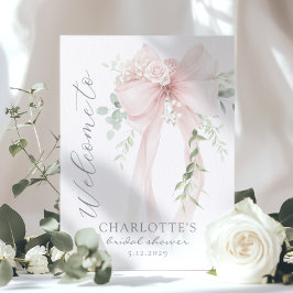 Whimsical Bow Bridal Shower Welcome ポスター