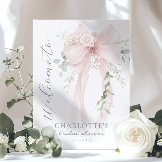Whimsical Bow Bridal Shower Welcome ポスター