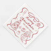 Whimsical Bow Christmas Party Napkin (コーナー)
