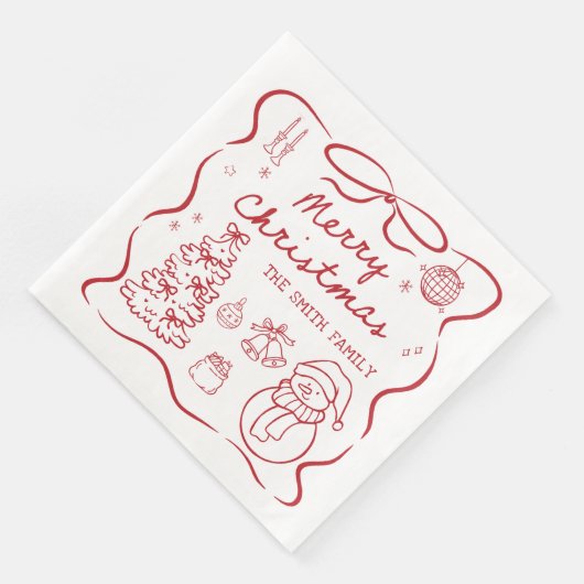 Whimsical Bow Christmas Party Napkin (コーナー)