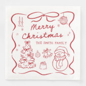 Whimsical Bow Christmas Party Napkin (正面)