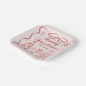 Whimsical Bow Christmas Party Paper Plates ペーパープレート (傾斜あり)