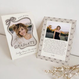 Whimsical Bow Frame Future Plans Graduation 招待状