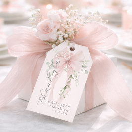 Whimsical Bow Gender neutral Baby Shower Thank you ギフトタグ