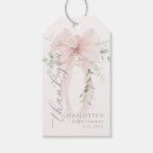 Whimsical Bow Gender neutral Baby Shower Thank you ギフトタグ (正面)