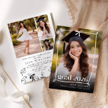 Whimsical Bow Hand drawn Graduation Party Photo 招待状<br><div class="desc">Whimsical Bow Hand drawn Graduation Party Photo Invitation
Matching items are available.</div>
