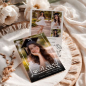 Whimsical Bow Hand drawn Graduation Party Photo 招待状