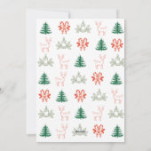 Whimsical Bow & Holiday Icons Photo Christmas Card シーズンカード (裏面)