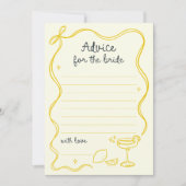  whimsical bow lemon wedding advice card 招待状 (正面)