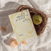  whimsical bow lemon wedding advice card 招待状
