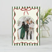 Whimsical Bow Merry Christmas Family Photo シーズンカード (スタンド正面)