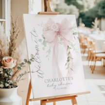 Whimsical Bow Neutral Baby Shower Welcome