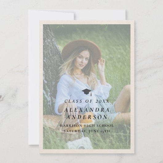 Whimsical Bow Photo Graduation Party 招待状 (裏面)