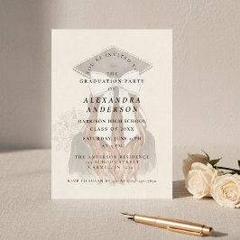 Whimsical Bow Photo Graduation Party 招待状