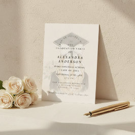 Whimsical Bow Photo Graduation Party 招待状