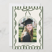 Whimsical Bow Photo Graduation Party Invitation シーズンカード (正面)