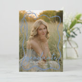 Whimsical Bow Photo Graduation Party Invitation 招待状 (スタンド正面)