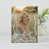 Whimsical Bow Photo Graduation Party Invitation 招待状 (スタンド正面)