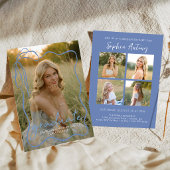 Whimsical Bow Photo Graduation Party Invitation 招待状