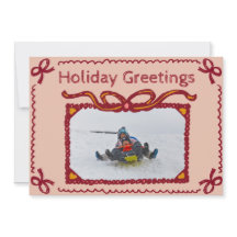 Whimsical Bow Present Holiday Photo Greeting Card